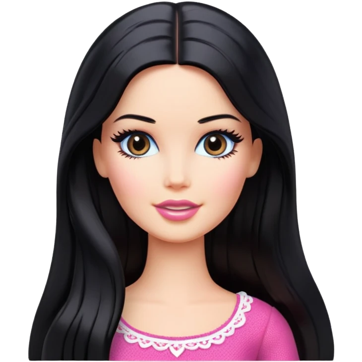 long black hair barbie emoji