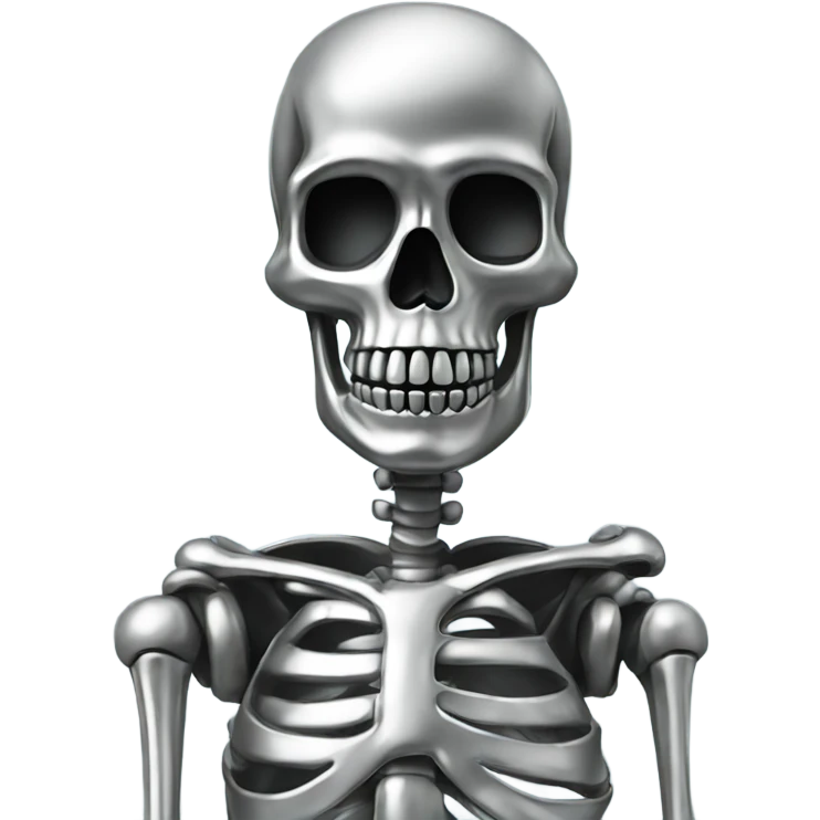 skeleton made out of chrome emoji