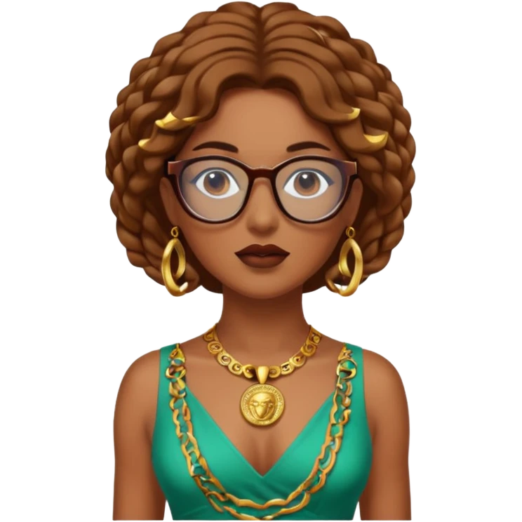 brownie Medusa Versace with glasses  emoji