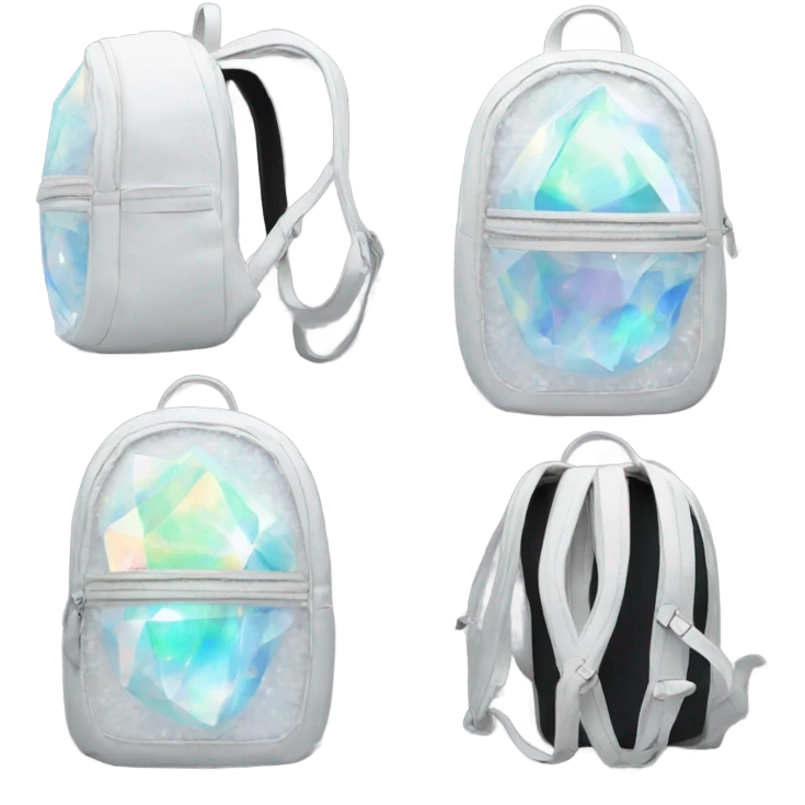 opal Crystal rhinestone backpack emoji