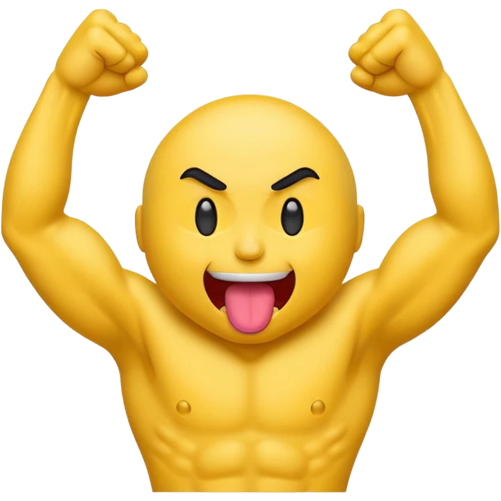 Emoji sticking out tongue flexing biceps  emoji