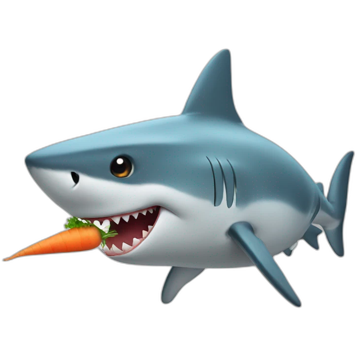 Shark eating carrot emoji