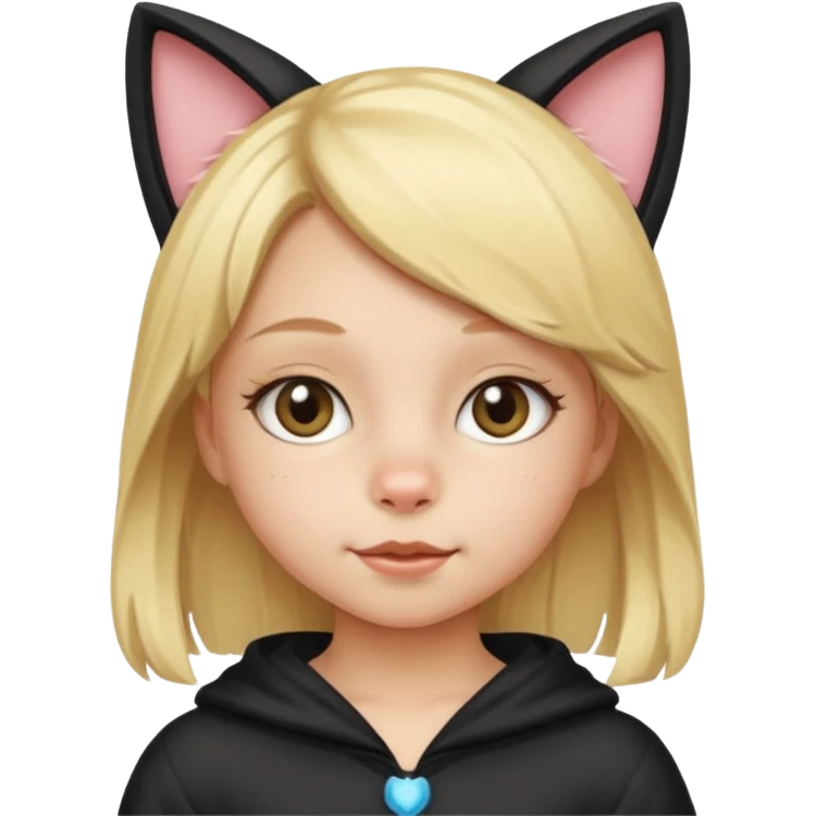 blonde girl kid in cat costume emoji