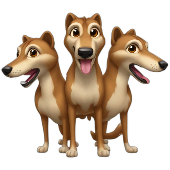 Trois chacals qui jouent emoji