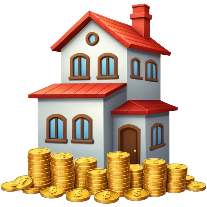 stack of coins behind the building  emoji