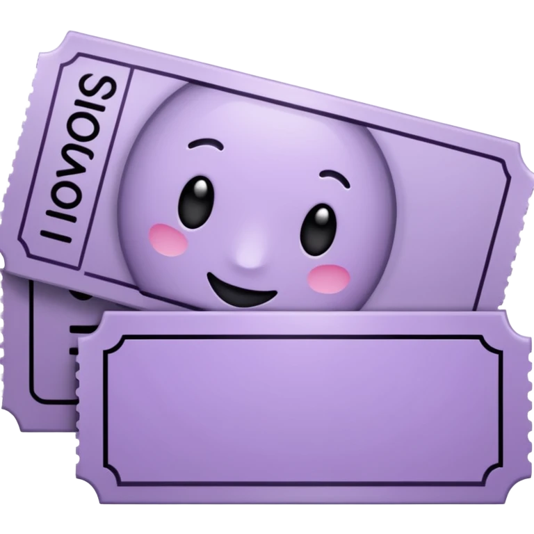 Pale Purple colored 1 Signed ticket  emoji