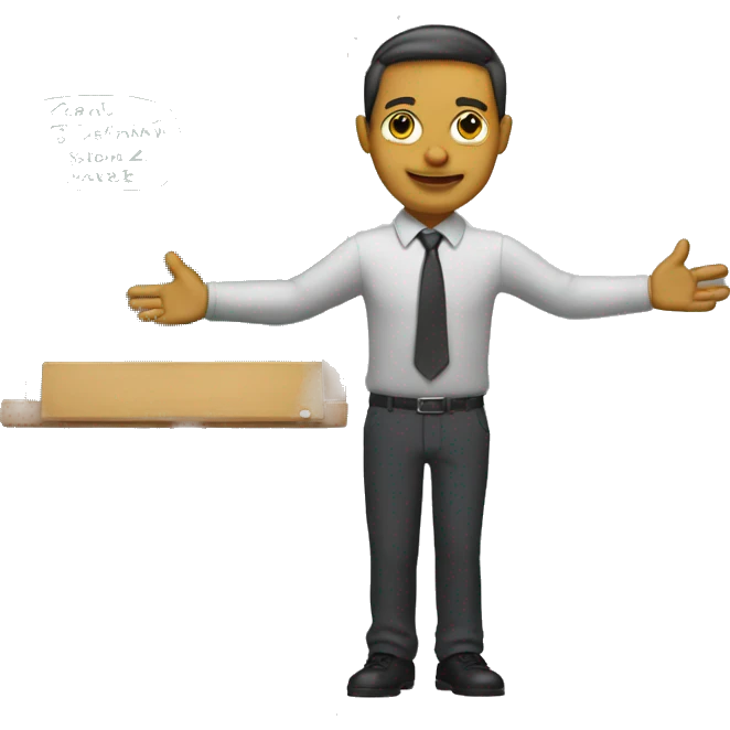 Teacher with a board attached to its hands  emoji