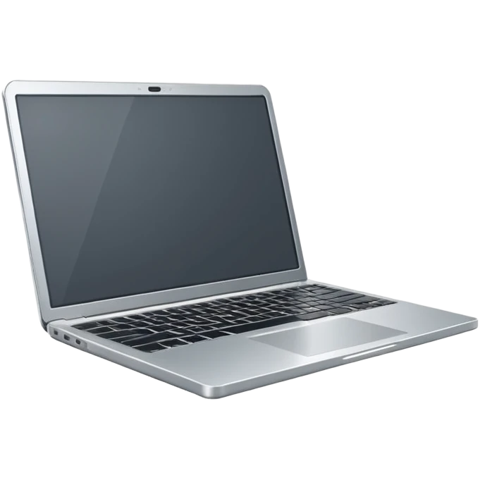 3D minimal icon of a premium silver or gray laptop with no logos, placed on a color #FF3D00 gradient background. Clean, modern, high-end tech style. emoji
