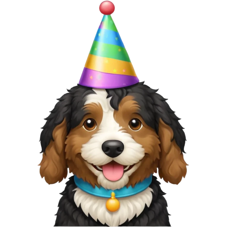 Bernedoodle celebrating emoji