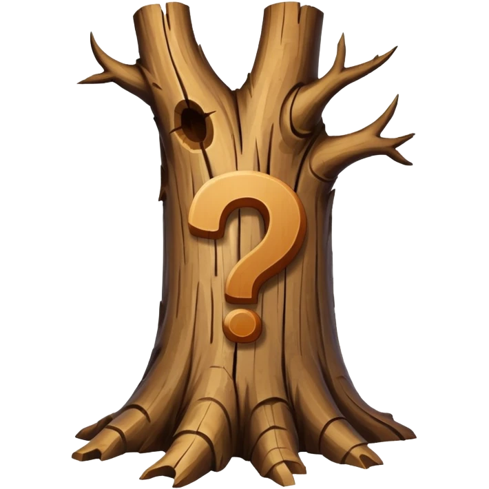 Tree Trunk with a question mark shape emoji
