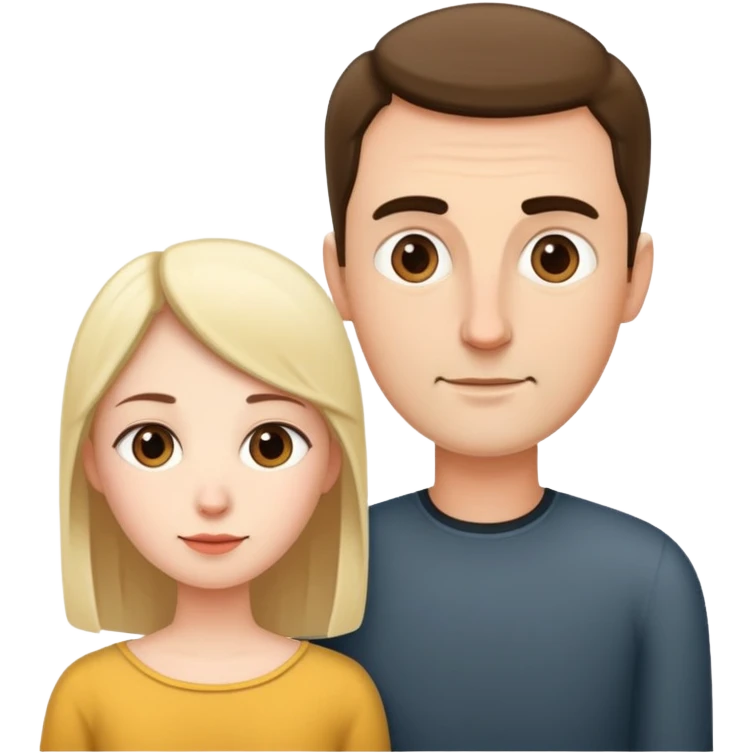 Short wife next to tall husband emoji