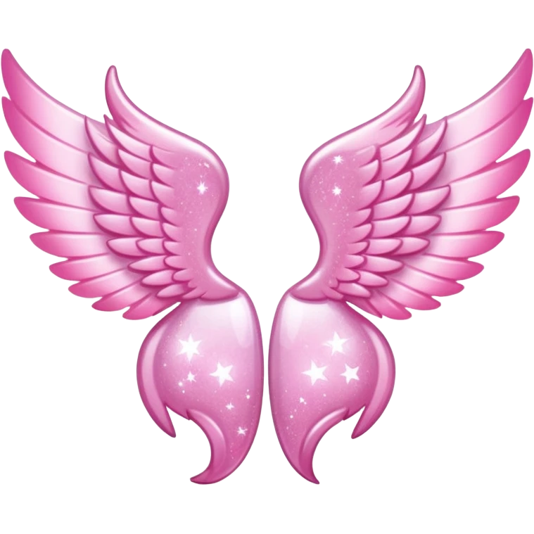 Sparkly little soft pink pony wings. Only left and right wings without pony. emoji