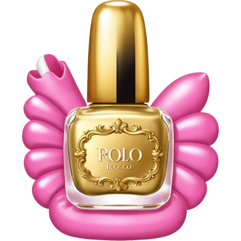 gold rococo pink inflatable puffy nail polish emoji