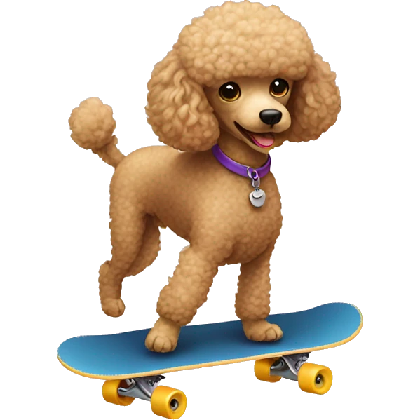 A poodle skateboarding emoji