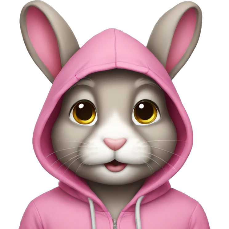 a bunny with a pink hoodie emoji