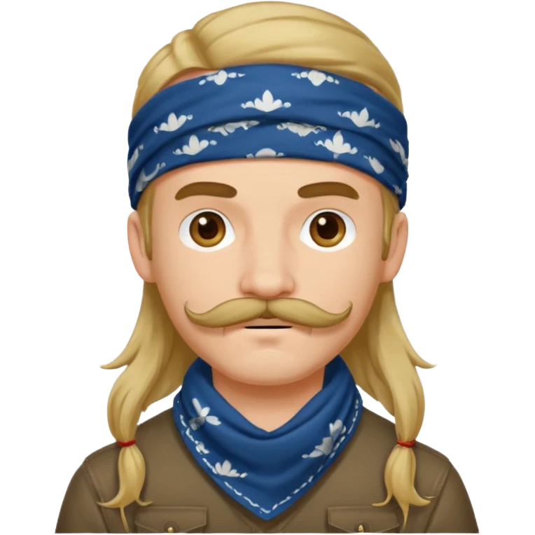 mustached with bandanas long hair gry boy emoji