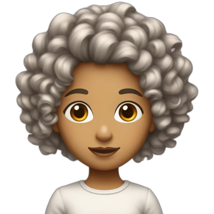 Fillette cheveux bouclés emoji