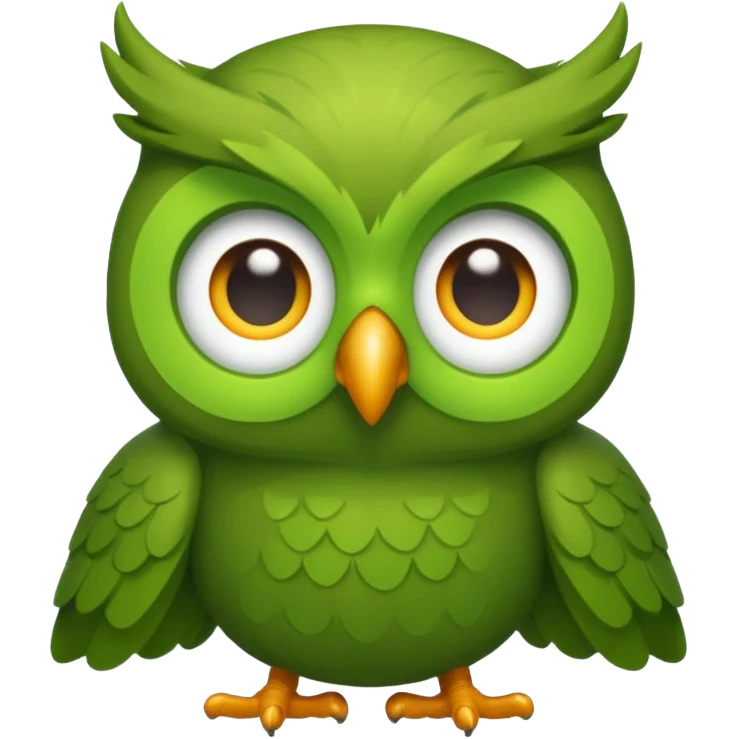 Duolingo the green owl with a 1000 day streak emoji