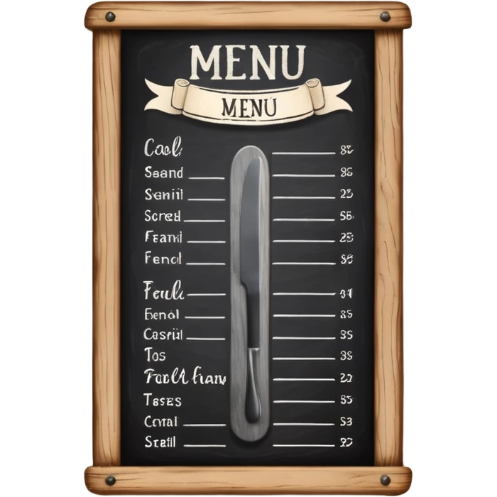 Menu board emoji