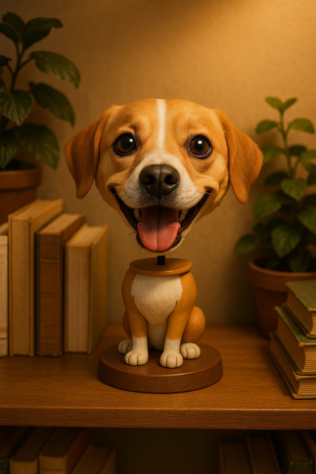 a cheerful dog bobblehead style emoji