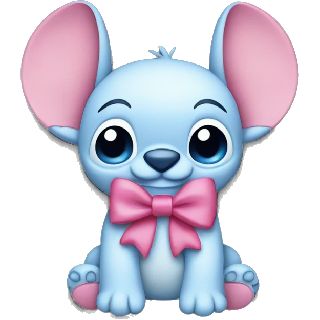 Stitch with pink bow emoji
