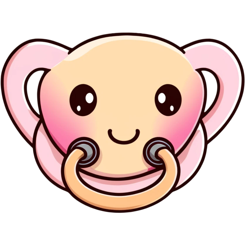 baby pacifier with pink gradient and beige colors emoji