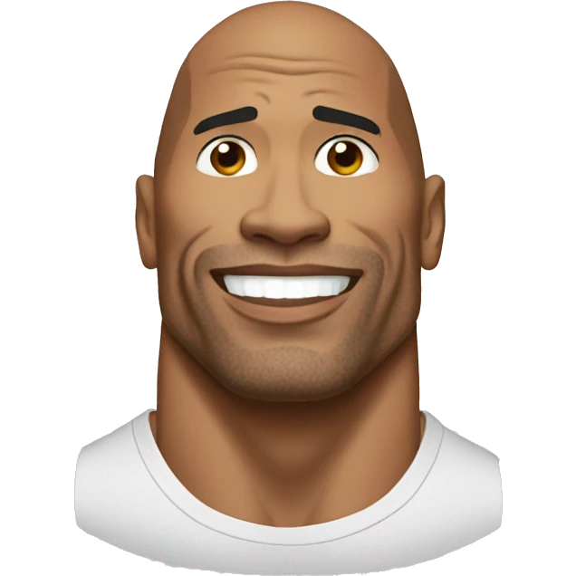dwayne johnson with a mobile phone emoji