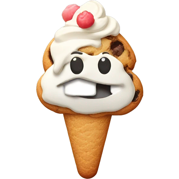 cookie with ice cream scoop on top emoji