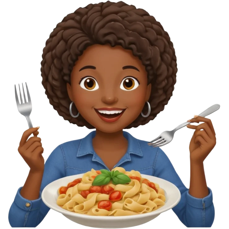 the black woman who eats pasta emoji