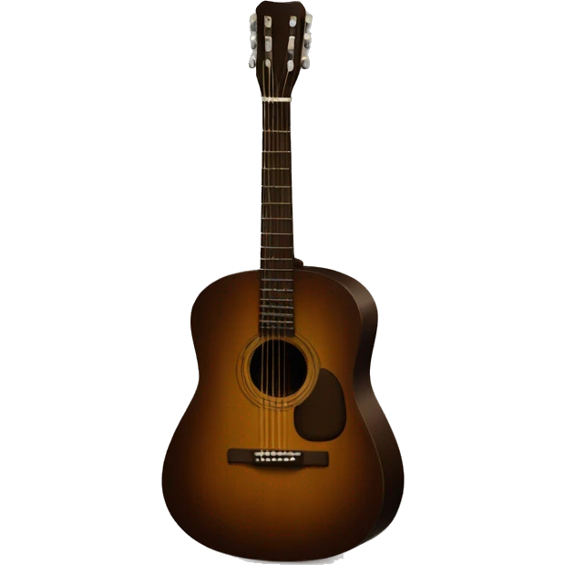 Acoustic guitar in dark brown colour emoji