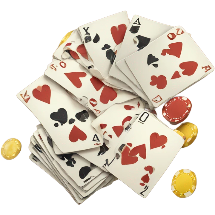 Poker table with cards and chips emoji