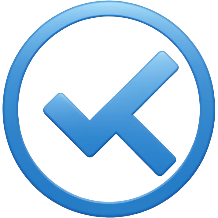 Mavi yuvarlak içinde beyaz tik emoji