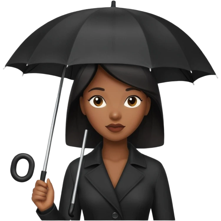 HOLDİNG UMBRELLA BLACK WOMAN emoji