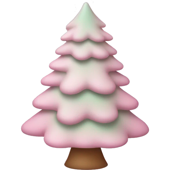 pastel pink christmas tree emoji