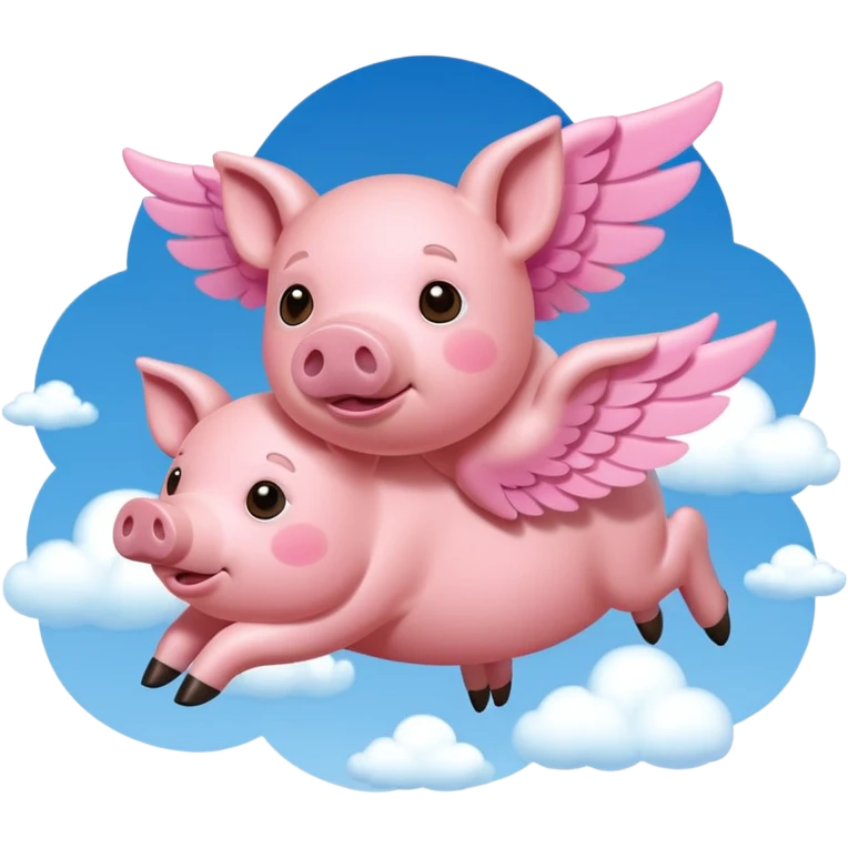 Pigs flying emoji