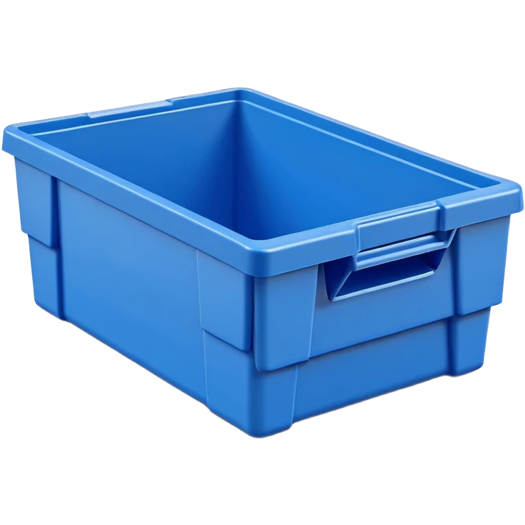 stackable plastic parts bin blue emoji