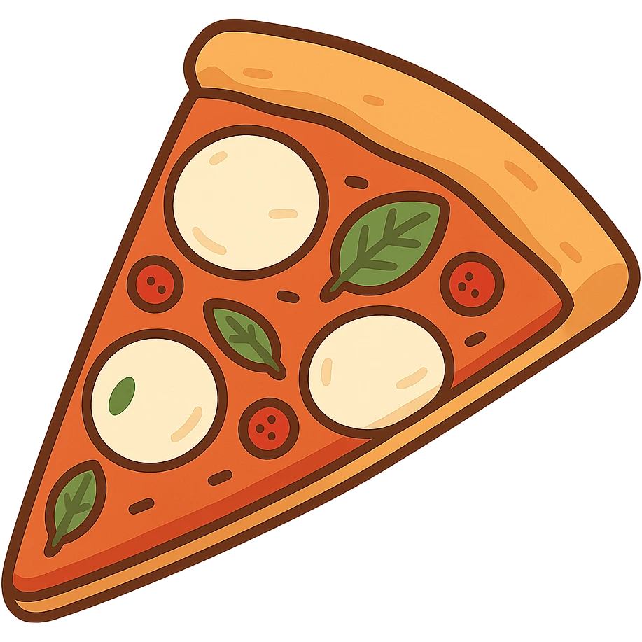 flat toon margherita pizza slice emoji