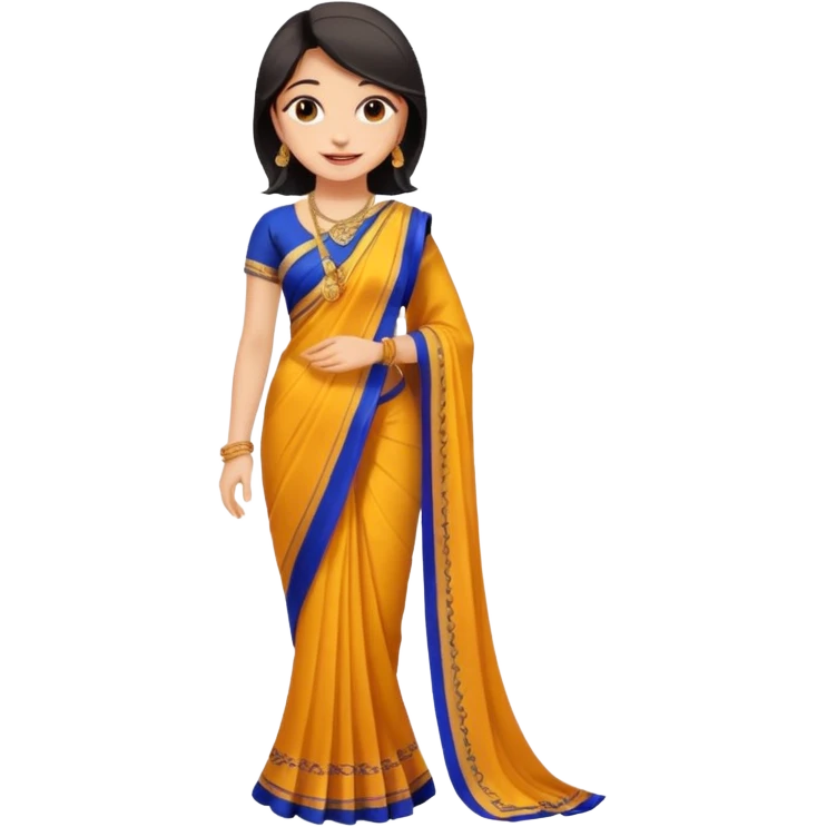 Girl with saree full body emoji