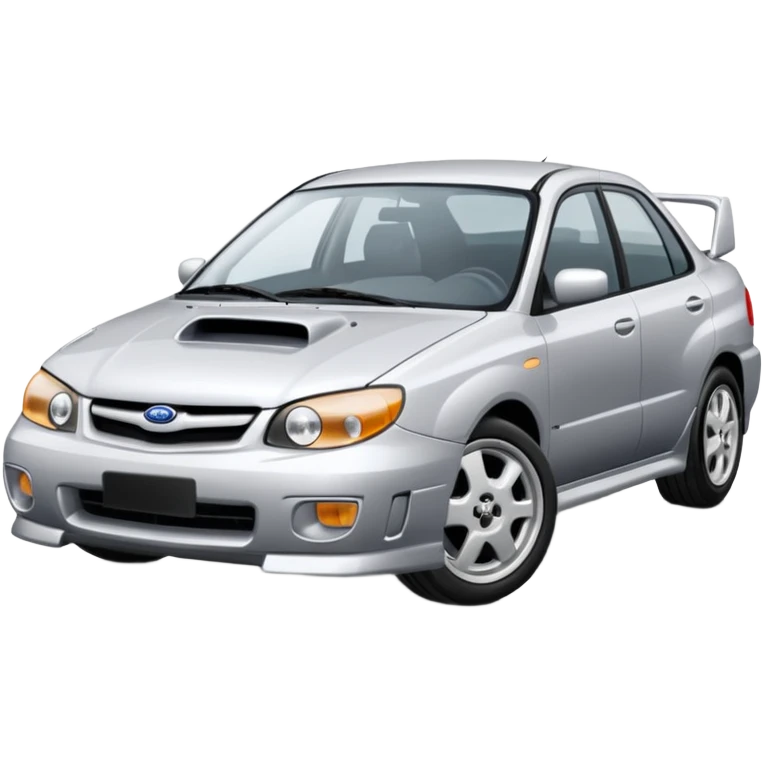 Silver 2004 impreza gd with white wheels  emoji