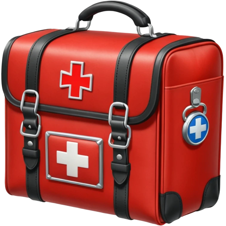 A paramedic’s emergency kit bag placed beside the ambulance door.
 emoji