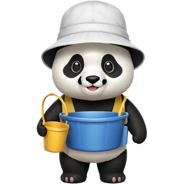 panda with bucket hat, full body emoji