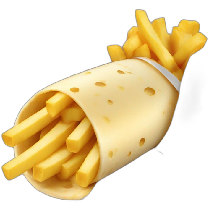 cheese sauce and fries in a burrito emoji