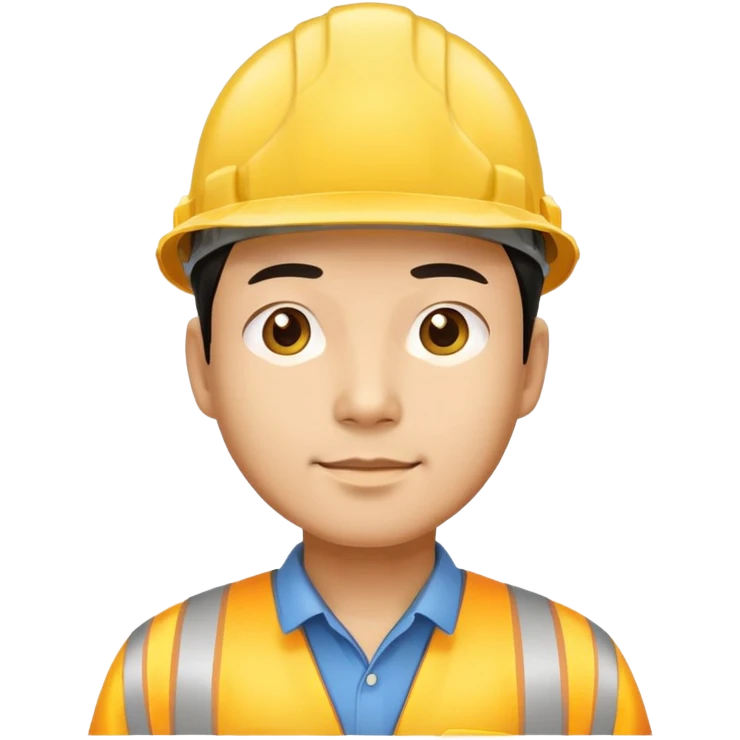 Man of Chinese appearance wearing a yellow construction hat emoji