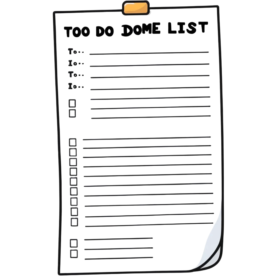 very long endless one-page to-do list emoji