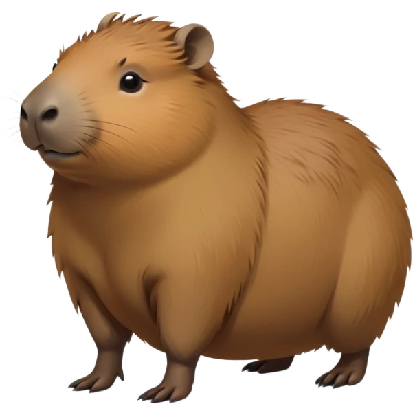 cinematic-capybara-realistic-full-body-on-all-fours-emoji,-plump-and-relaxed-body-soaking-in-the-warm-sun,-short-brown-fur-slightly-ruffled,-head-tilted-dramatically,-calm-expressive-eyes-exuding-serene-wisdom,-simplified-yet-realistic emoji