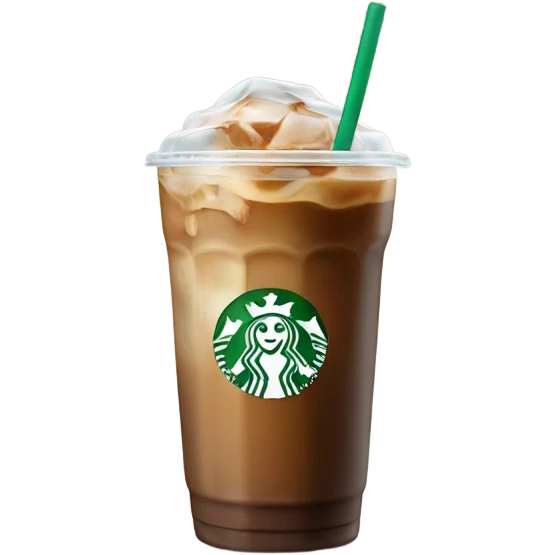 Starbuck ice coffee with ice cubes emoji