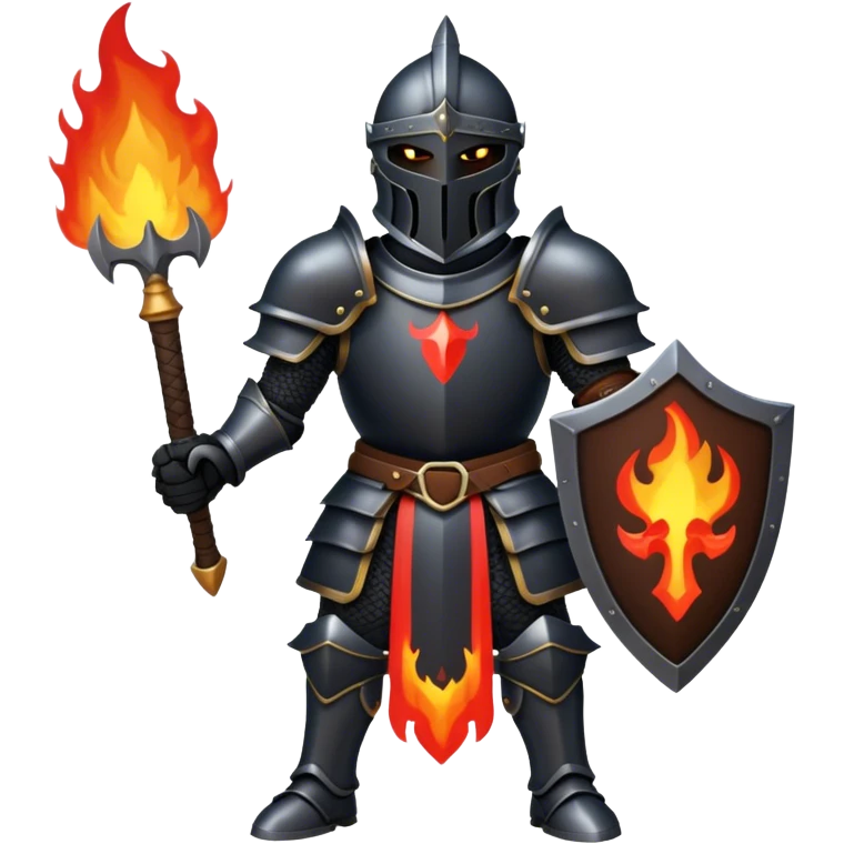 black knight with black fire emoji