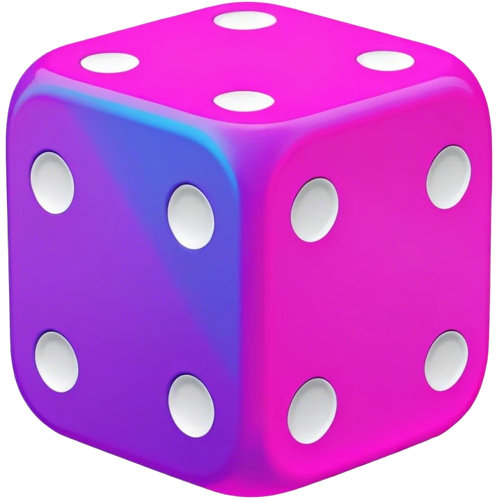 neon pink plue violet dice emoji