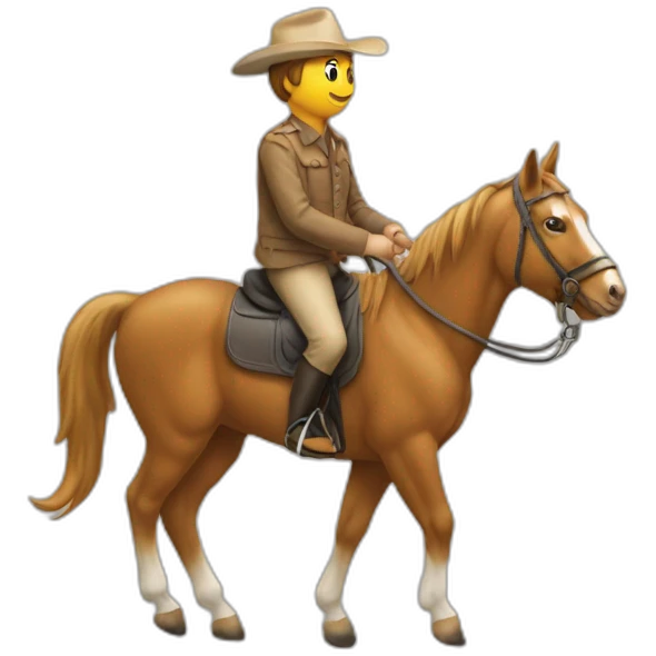 Un chat sur le dot d'un cheval emoji