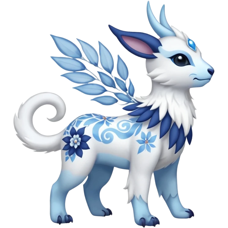 Floral Absol-Amaura-fusion-Fakemon-animal-creature  emoji